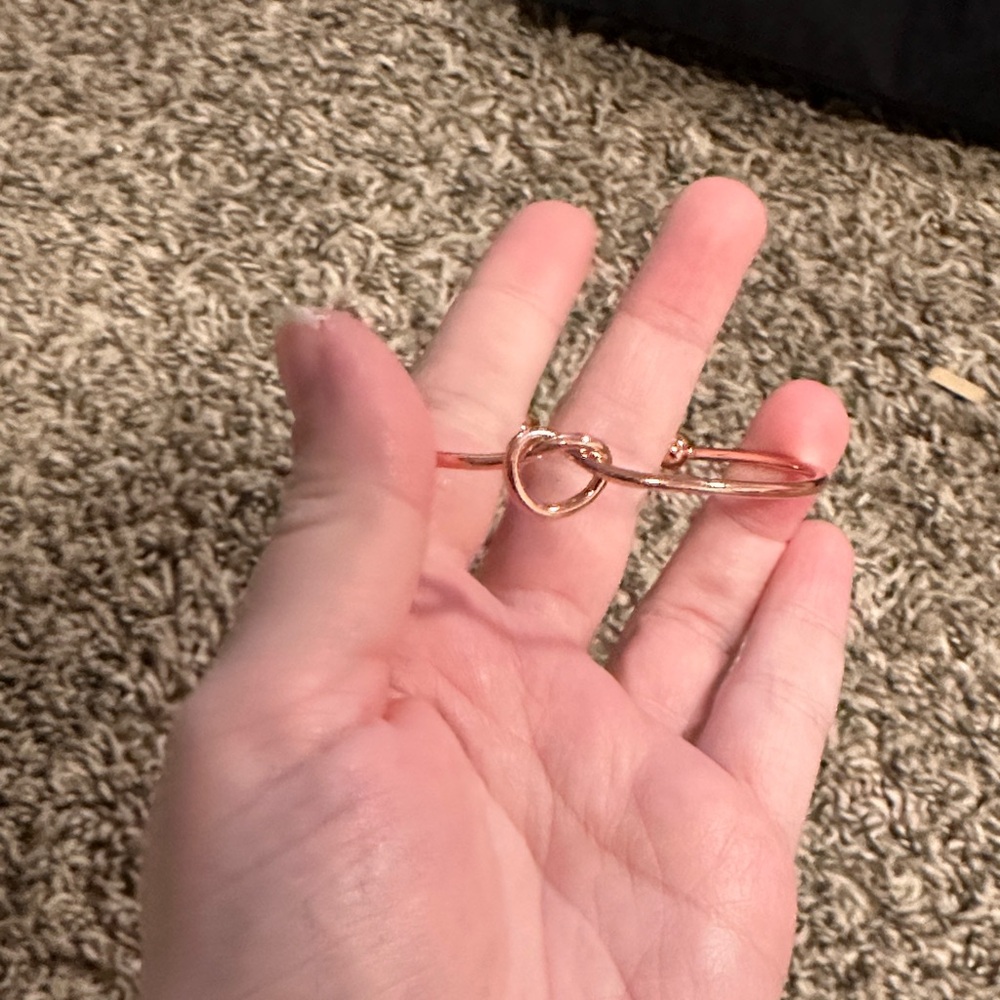 Rose Gold Heart Bangle Bracelet
